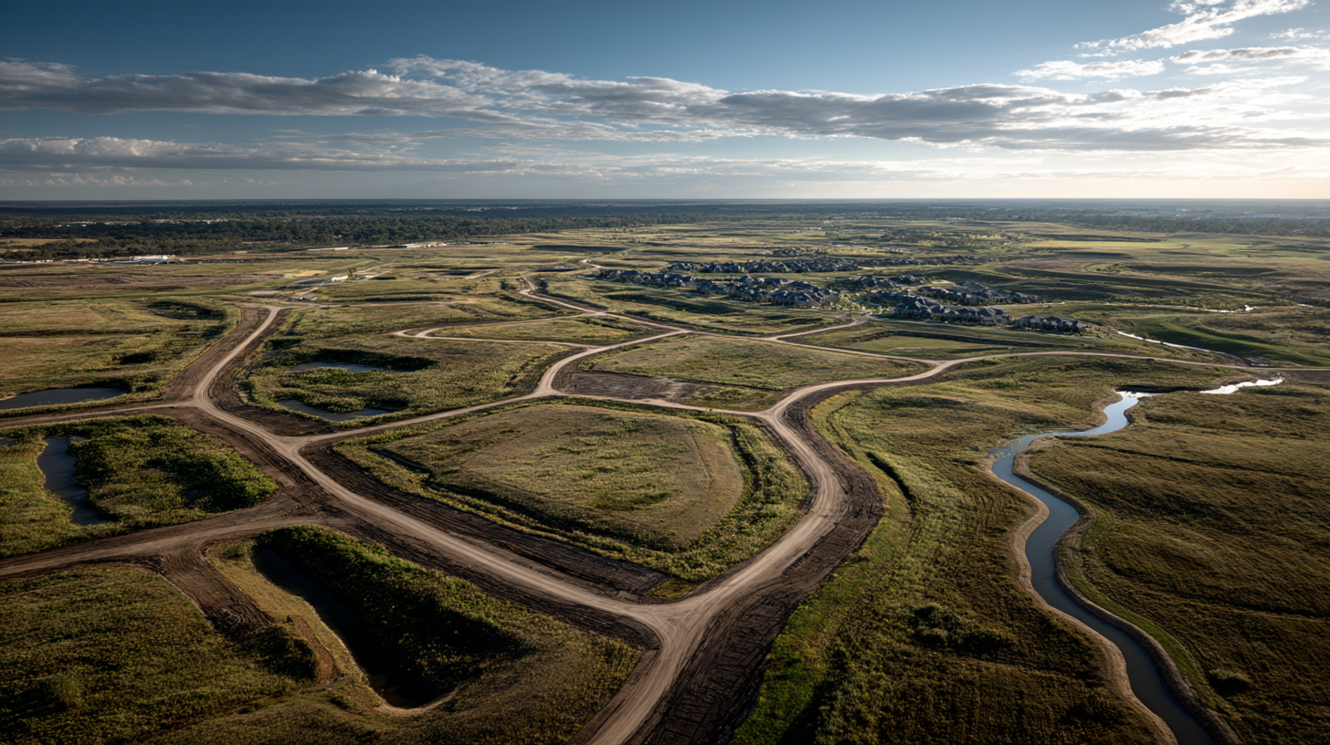Powder Creek Ranch Bonham development rendering showing 3,000-home community planned through 2035 in Fannin County Texas