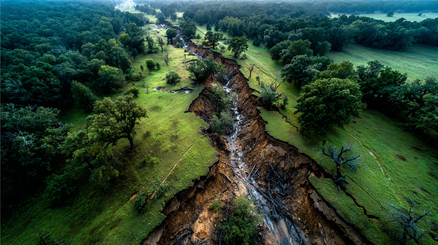 Creek dividing the property lines