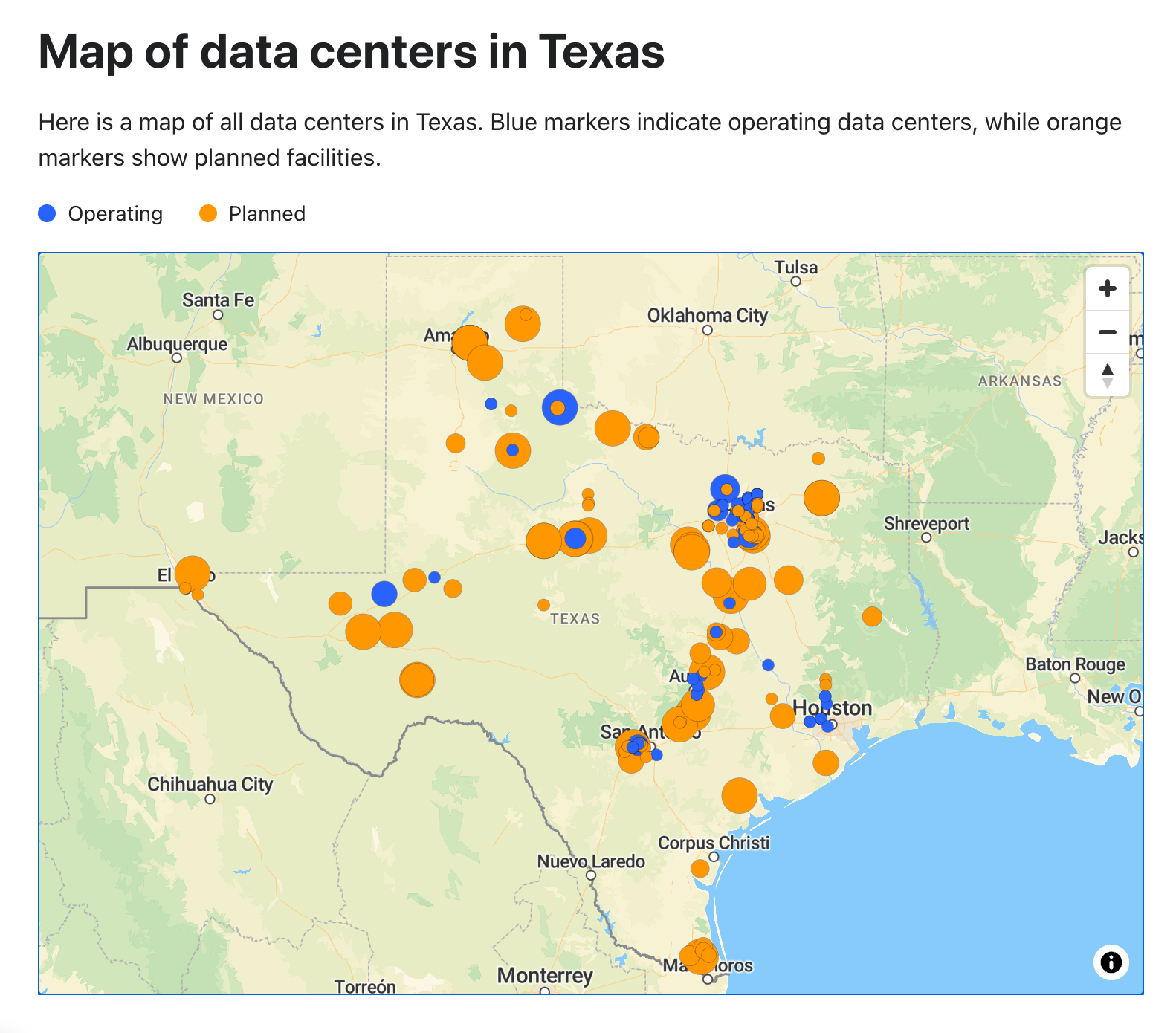Texas data center pipeline